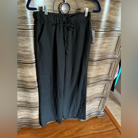 Women’s Linen Wide Leg Ankle Pants - Picture 1 of 8